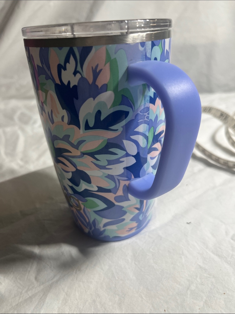 S'well Lavender Floral Insulated Travel Mug with Handle - Picture 2 of 7